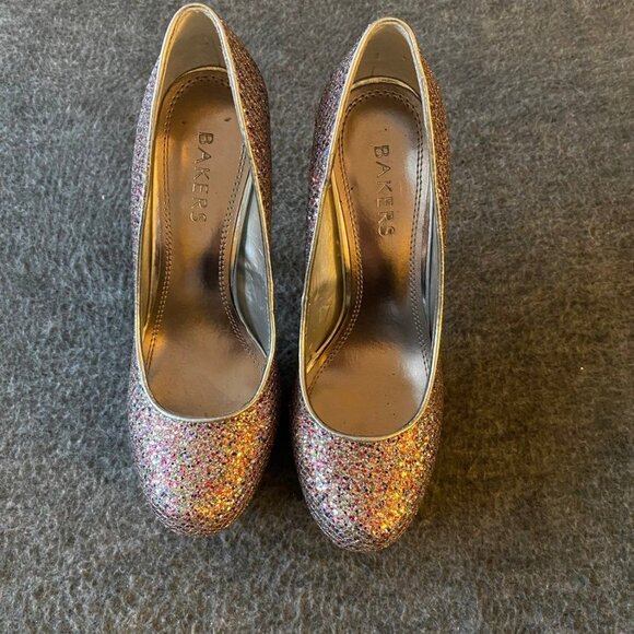 Women BAKERS GLITTER MELINANG Pumps Sexy Shoe Pageant HEELS 6.5 M - Picture 2 of 9